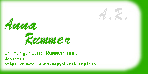 anna rummer business card